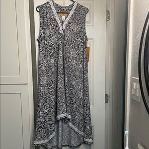 Ruby Rd. Black and White High-Low Sundress
